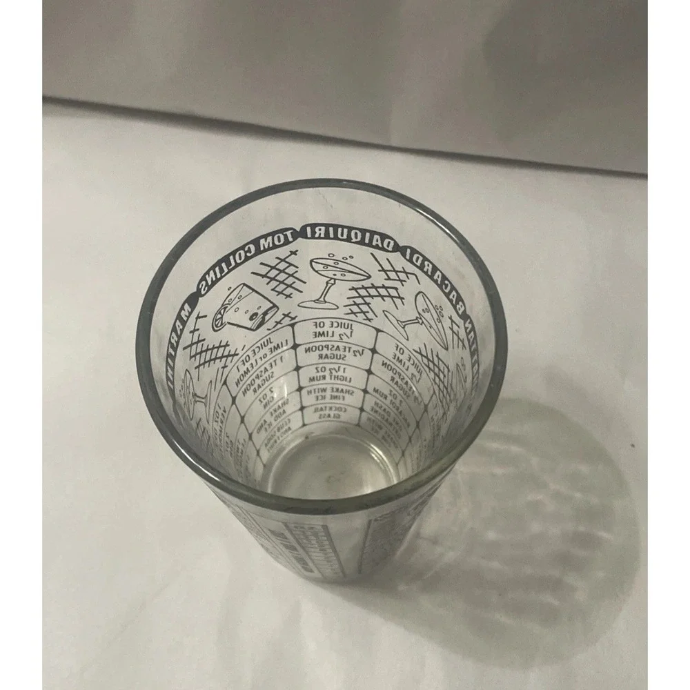 Vintage Federal Glass Barware Bartender Cocktail Mixed Drink Recipe Shaker Glass